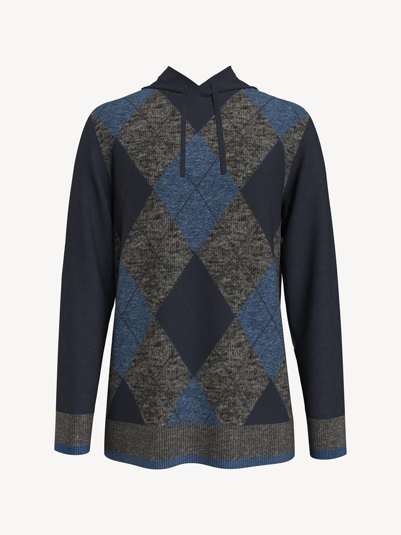 Férfi Tommy Hilfiger Essential argyle popover Pulóverek Szürke | HU 942UZG